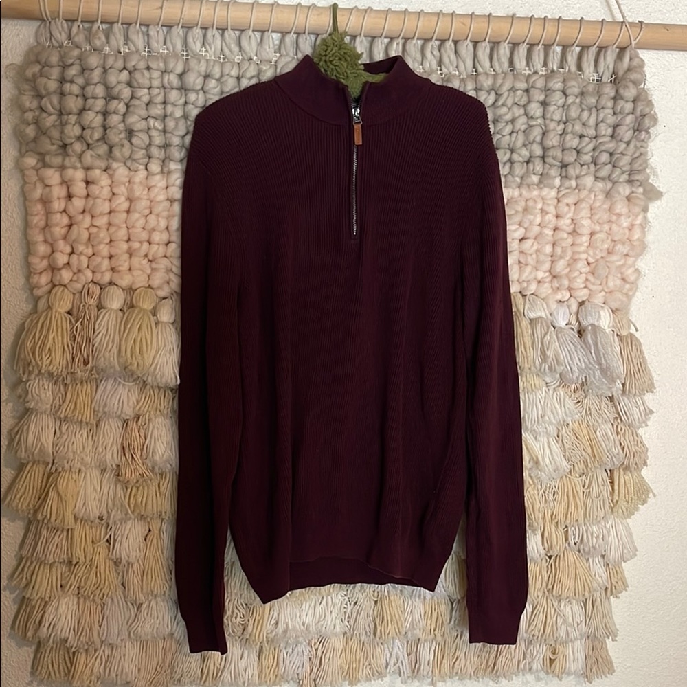 Men’s Nordstrom Quarter Zip Cotton Cashmere Sweater XL